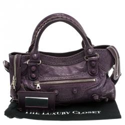 Balenciaga Purple Leather Brogues GCH Classic City Tote