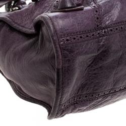 Balenciaga Purple Leather Brogues GCH Classic City Tote