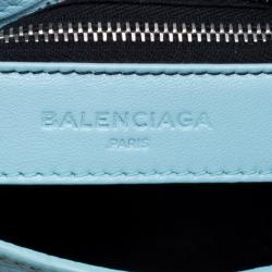 Pre Owned Balenciaga Papeete Leather Mini Silver Hardware City Bag