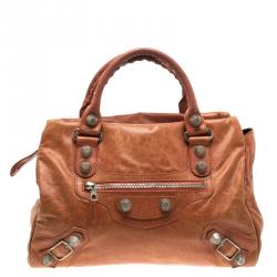 Pre Owned Balenciaga Mandarin Leather Giant 21 Midday Tote