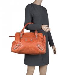 Pre Owned Balenciaga Mandarin Leather Giant 21 Midday Tote