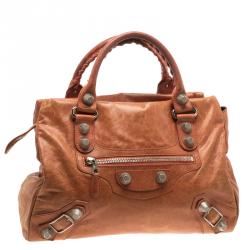 Pre Owned Balenciaga Mandarin Leather Giant 21 Midday Tote