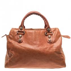 Pre Owned Balenciaga Mandarin Leather Giant 21 Midday Tote