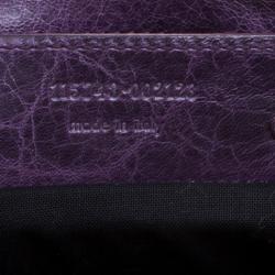 Pre Owned Balenciaga Purple Leather Classic City RH Tote