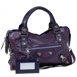 مملوكة مسبقًا Balenciaga Purple Leather Giant City