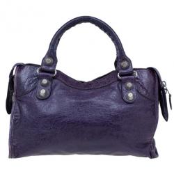 مملوكة مسبقًا Balenciaga Purple Leather Giant City