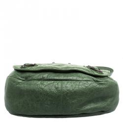 Pre Owned Balenciaga Vert Gazon Leather Classic Arena Folk Messenger Bag