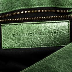 Pre Owned Balenciaga Vert Gazon Leather Classic Arena Folk Messenger Bag