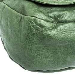 Pre Owned Balenciaga Vert Gazon Leather Classic Arena Folk Messenger Bag