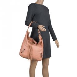 Pre Owned Balenciaga Rose Blush Leather Classic Day RH Hobo