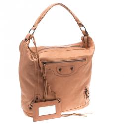 Pre Owned Balenciaga Rose Blush Leather Classic Day RH Hobo