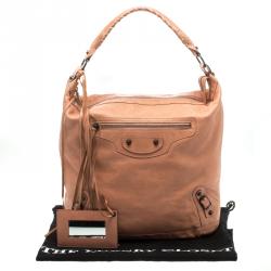 Pre Owned Balenciaga Rose Blush Leather Classic Day RH Hobo