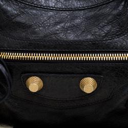 Pre Owned Balenciaga Black Leather Classic City GGH Tote