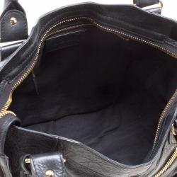 Pre Owned Balenciaga Black Leather Classic City GGH Tote