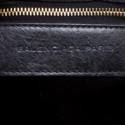 Pre Owned Balenciaga Black Leather Classic City GGH Tote