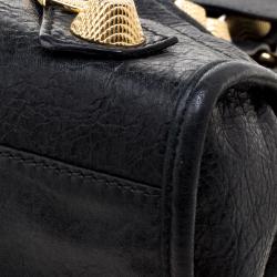 Pre Owned Balenciaga Black Leather Classic City GGH Tote