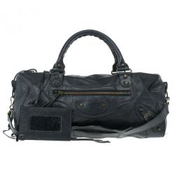 Pre Owned Balenciaga Black Leather Twiggy Bag