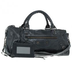 Pre Owned Balenciaga Black Leather Twiggy Bag