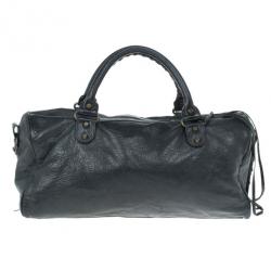 Pre Owned Balenciaga Black Leather Twiggy Bag