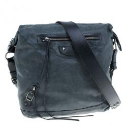 Balenciaga Grey Leather Day Messenger Bag