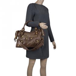 Pre Owned Balenciaga Oatmeal Leather Classic City GGH Tote
