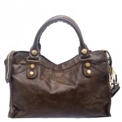Pre Owned Balenciaga Oatmeal Leather Classic City GGH Tote