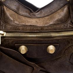 Pre Owned Balenciaga Oatmeal Leather Classic City GGH Tote