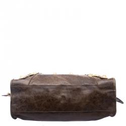 Pre Owned Balenciaga Oatmeal Leather Classic City GGH Tote