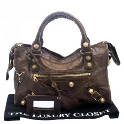 Pre Owned Balenciaga Oatmeal Leather Classic City GGH Tote