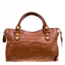 Pre Owned Balenciaga Brown Leather Classic City GGH Tote