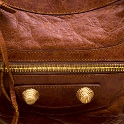 Pre Owned Balenciaga Brown Leather Classic City GGH Tote