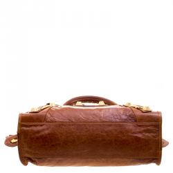 Pre Owned Balenciaga Brown Leather Classic City GGH Tote