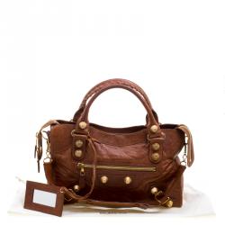 Pre Owned Balenciaga Brown Leather Classic City GGH Tote
