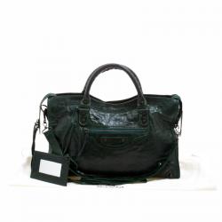 Pre Owned Balenciaga Pine Leather Classic City RH Tote