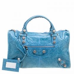 Balenciaga Sky Blue Leather GSH Work Tote