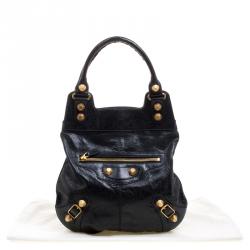Pre Owned Balenciaga Anthracite Leather Giant 21 Hardware Slim Hobo