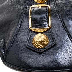Pre Owned Balenciaga Anthracite Leather Giant 21 Hardware Slim Hobo
