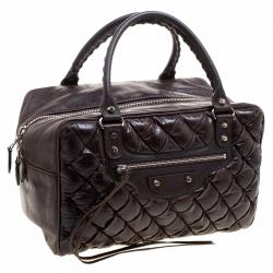Pre Owned Balenciaga Charbon Matelasse Leather MM Bag