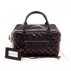Pre Owned Balenciaga Charbon Matelasse Leather MM Bag