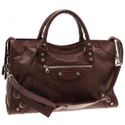 مملوكة مسبقًا Balenciaga Brown Leather Giant City Tote