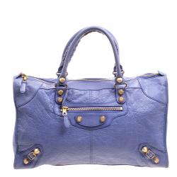 Pre Owned Balenciaga Mauve Leather Gold Hardware Work Tote