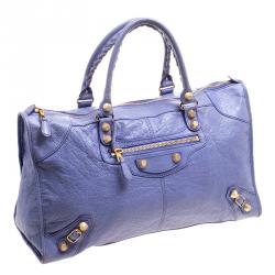Pre Owned Balenciaga Mauve Leather Gold Hardware Work Tote