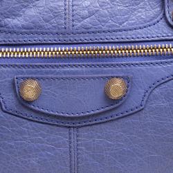 Pre Owned Balenciaga Mauve Leather Gold Hardware Work Tote