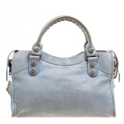Pre Owned Balenciaga Sky Blue Leather Classic City GSH Tote