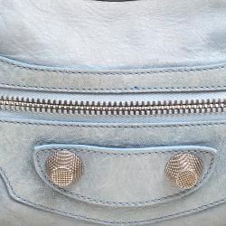 Pre Owned Balenciaga Sky Blue Leather Classic City GSH Tote