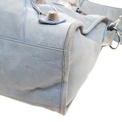 Pre Owned Balenciaga Sky Blue Leather Classic City GSH Tote