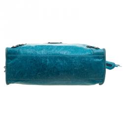 Pre Owned Balenciaga Turquoise Leather Classic City RH Tote