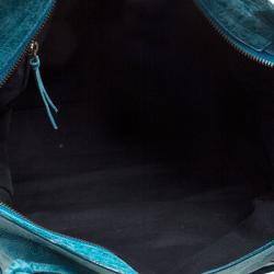 Pre Owned Balenciaga Turquoise Leather Classic City RH Tote