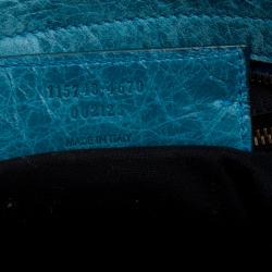 Pre Owned Balenciaga Turquoise Leather Classic City RH Tote