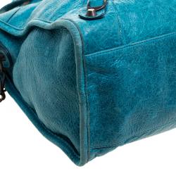 Pre Owned Balenciaga Turquoise Leather Classic City RH Tote